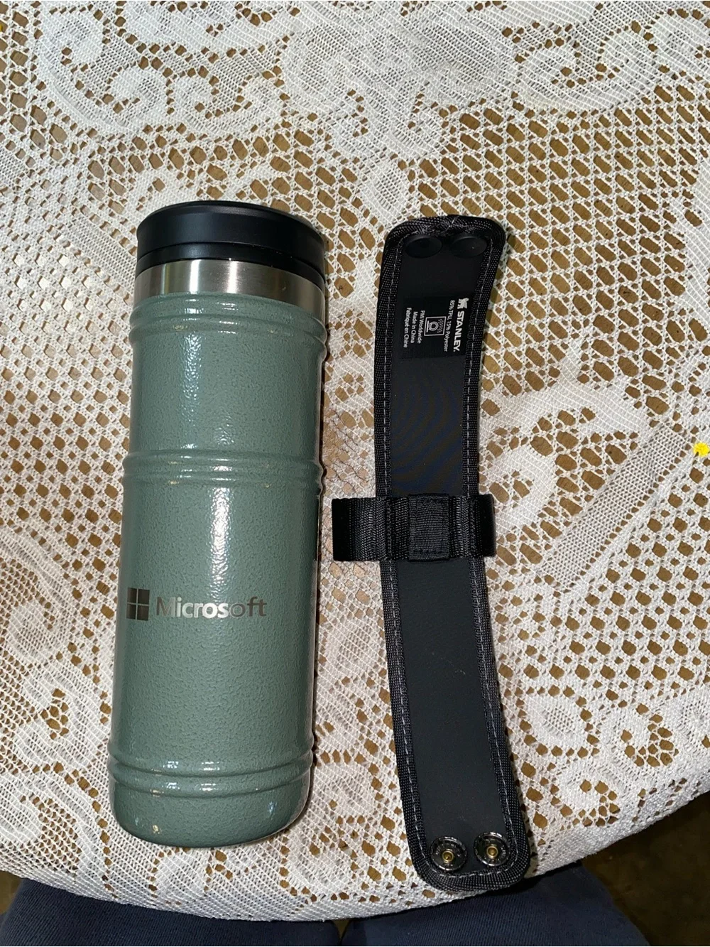 Stanley Sage Green Vacuum Bottle with Black Strap - Picture 2 of 2